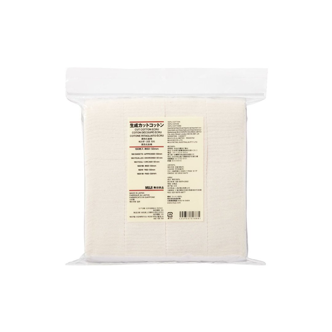 Bông tẩy trang Muji Organic Cotton 180 miếng Bông tẩy trang Muji Organic Cotton 180 miếng
