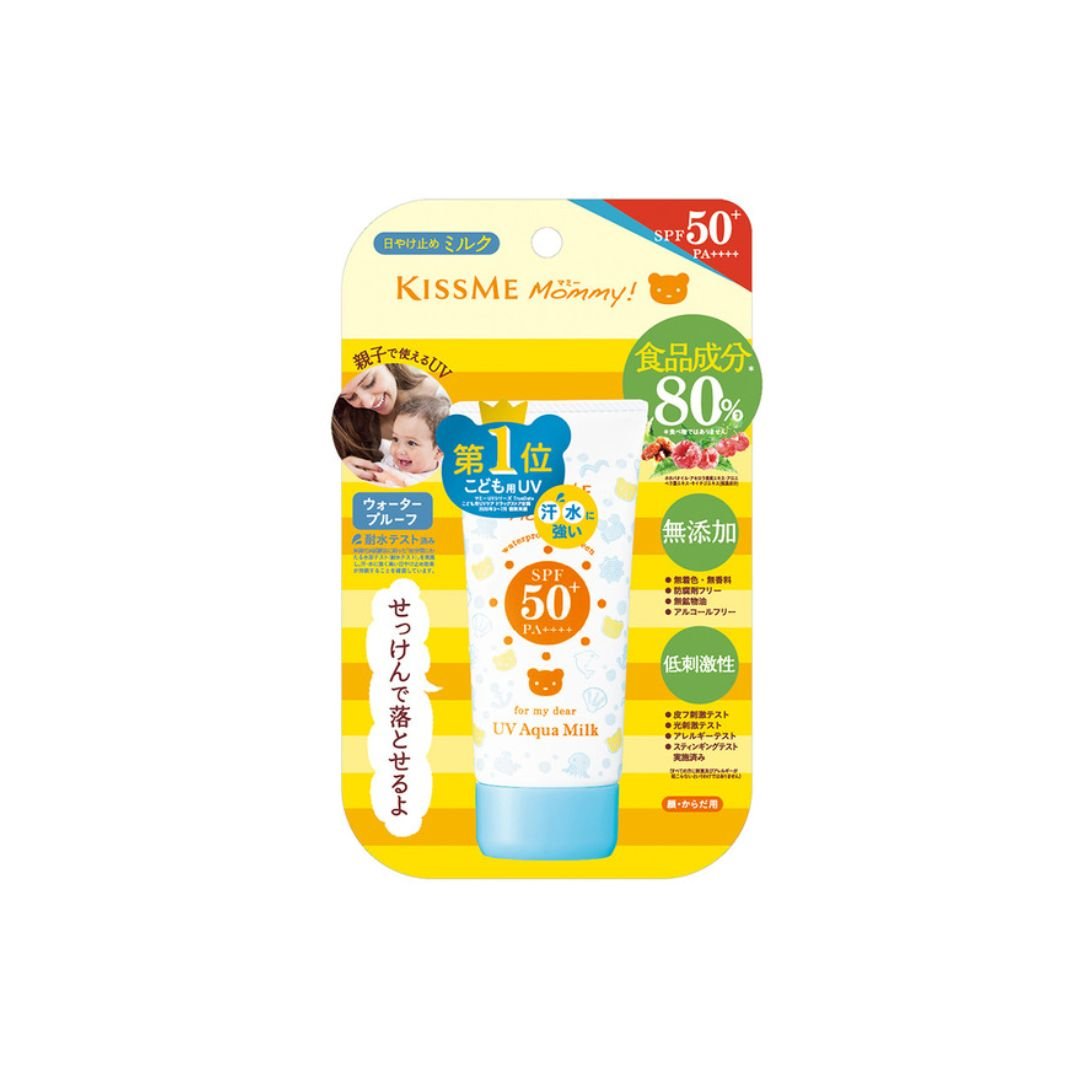 Sữa chống nắng cho mẹ & bé Kiss Me Mommy UV Aqua Milk SPF50/PA++++ 50g Sữa chống nắng cho mẹ & bé Kiss Me Mommy UV Aqua Milk SPF50/PA++++ 50g
