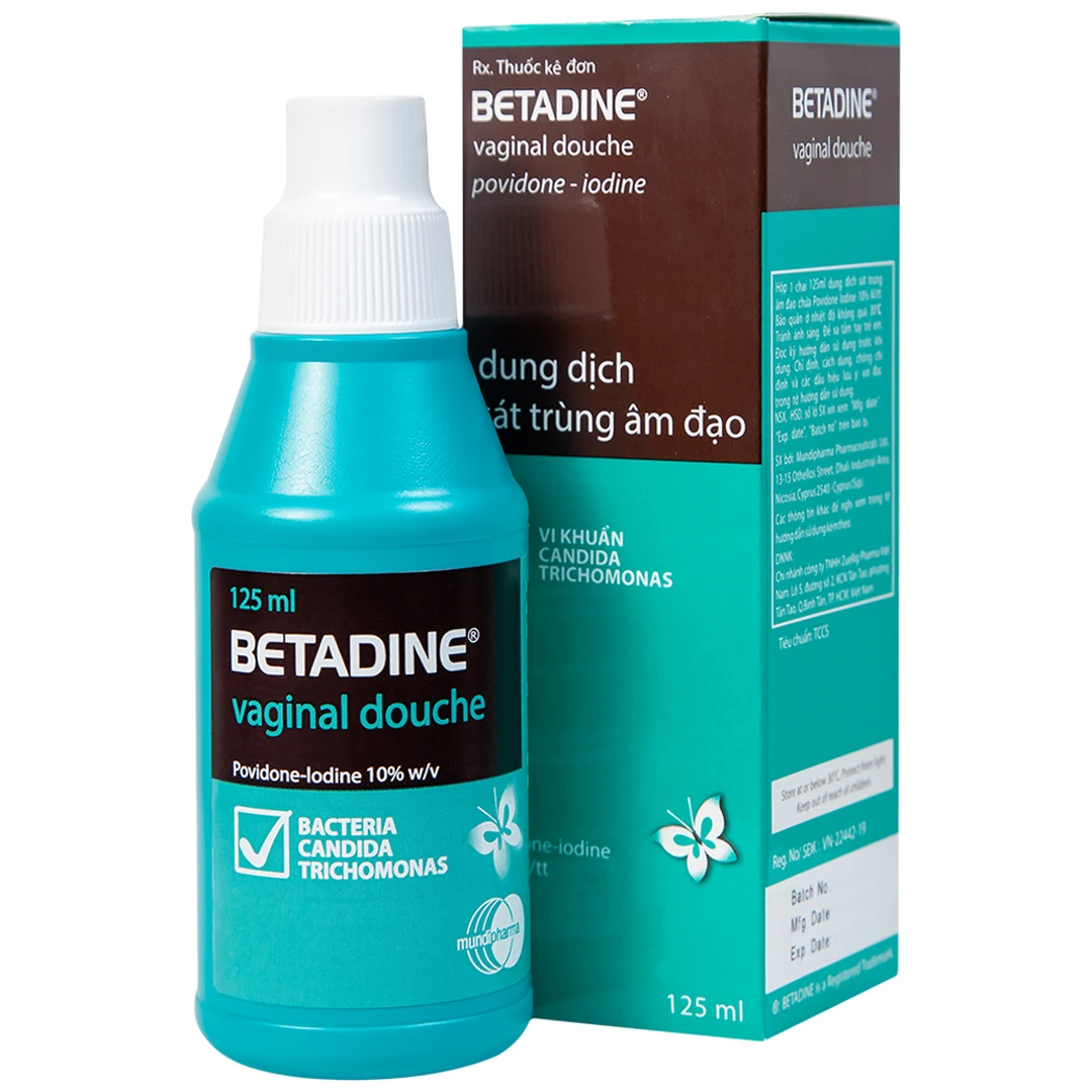 Dung dịch sát trùng âm đạo Betadine điều trị nhiễm trùng âm đạo (125ml) Dung dịch sát trùng âm đạo Betadine điều trị nhiễm trùng âm đạo (125ml)