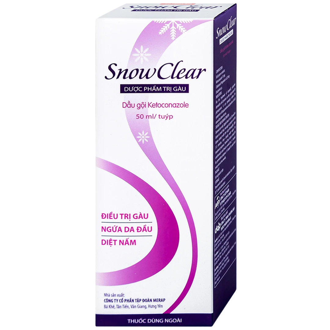 Dầu gội Snowclear Merap điều trị gàu, ngứa da đầu, diệt nấm (50ml) Dầu gội Snowclear Merap điều trị gàu, ngứa da đầu, diệt nấm (50ml)