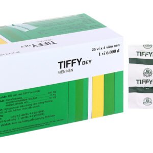 Thuốc Tiffy Dey Thai Nakorn Patana điều trị nghẹt mũi, sổ mũi (1 vỉ x 4 viên)