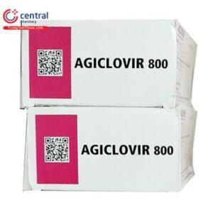 Thuốc Agiclovir 800 Agimexpharm điều trị nhiễm Herpes simplex, Herpes zoster, thủy đậu (1 vỉ x 10 viên )
